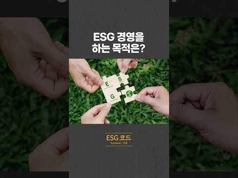 ESG 경영을 하는 목적은? 영상 썸네일